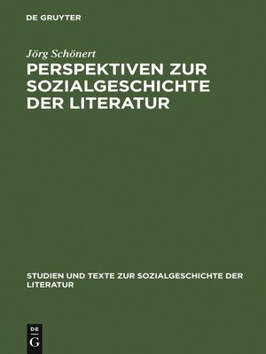 cover image of Perspektiven zur Sozialgeschichte der Literatur
